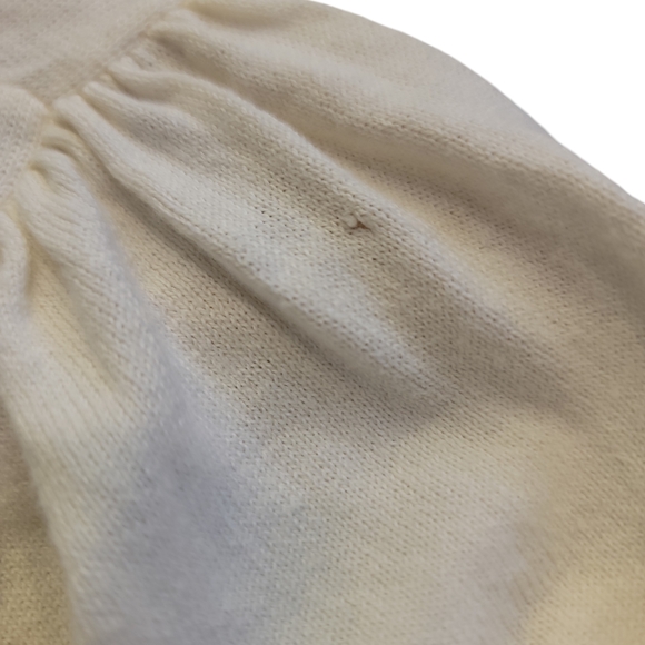 Gap Knit Top With Puff Sleeves Off White Size S - Picture 5 of 5